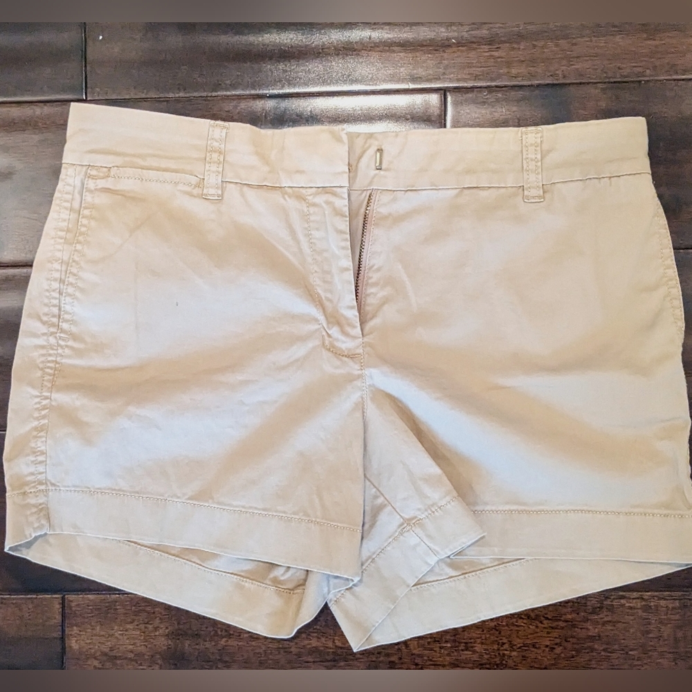 J Crew Chino Khaki Shorts, Size 6